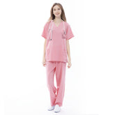 VICOGARD women's pink 9-pocket straight leg scrub set
