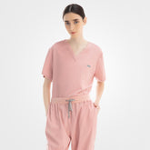 Vicogard® pink utility jogger scrub set on model