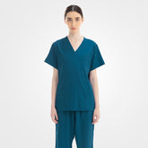 Caribbean blue scrubs women advanced set on model