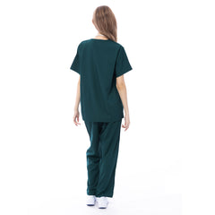VICOGARD Women's V-Neck 9-Pocket Scrub Set | Straight Leg - Blue