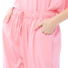 VICOGARD Women's V-Neck 9-Pocket Scrub Set | Straight Leg - Pink