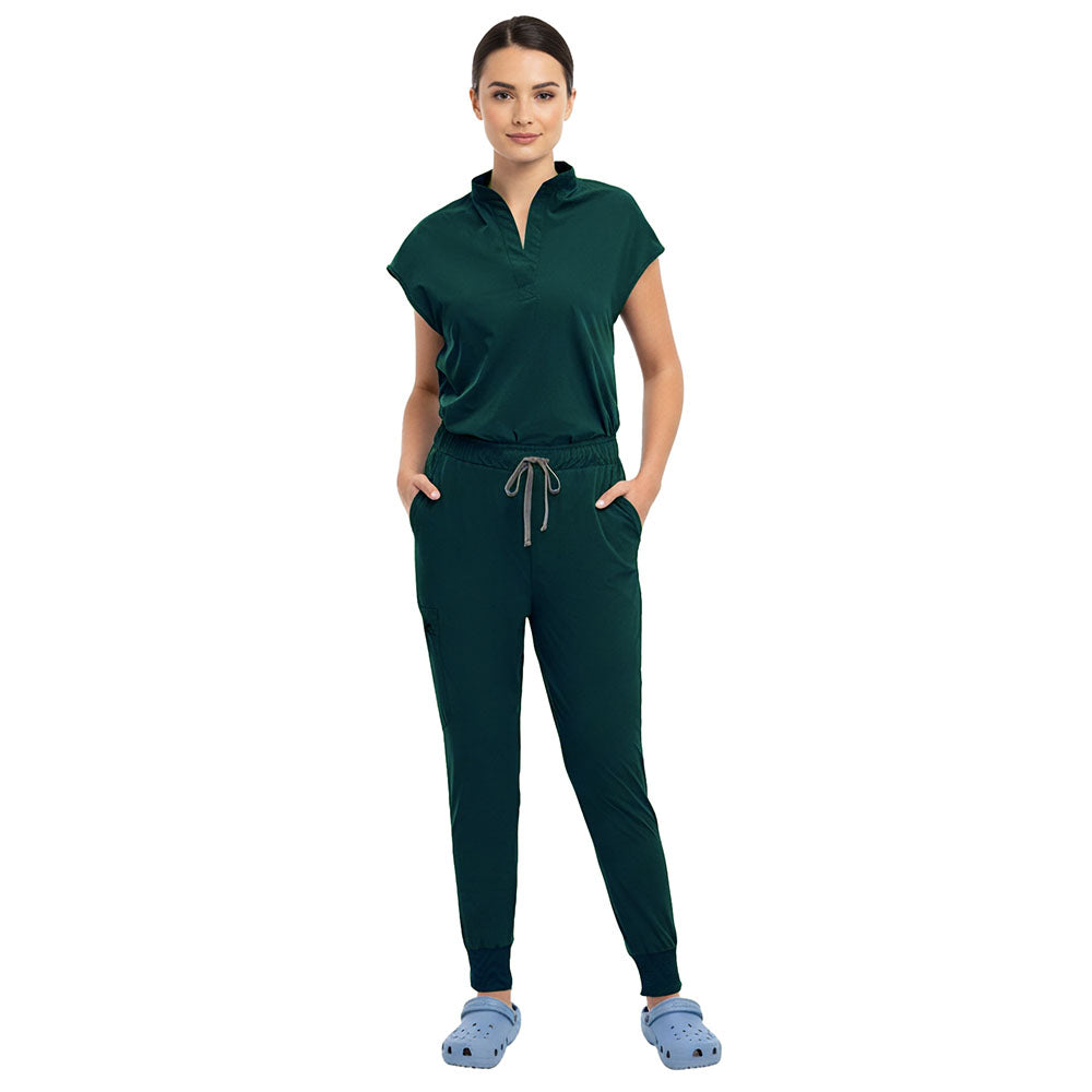 Vicogard Hunter Green surgical scrub set, traditional OR green uniform for surgeons