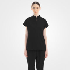 Vicogard® black scrubs sets for women slim fit model