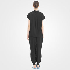 Women's black scrub pants woman lounge-inspired back contour