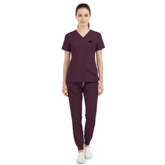 Vicogard Burgundy professional scrubs, wine red uniform for nursing admins and schools