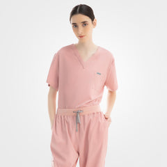 Vicogard® pink utility jogger scrub set on model