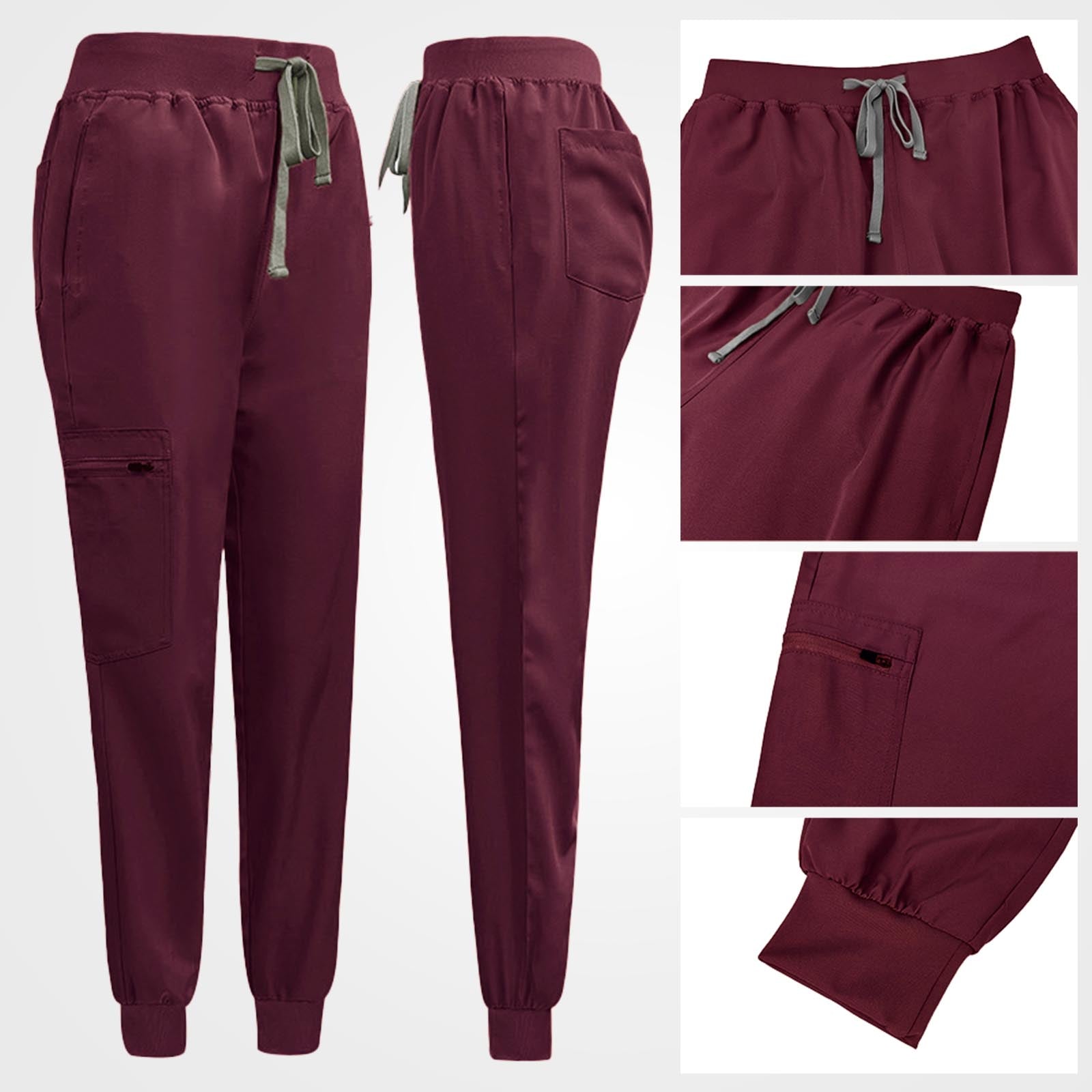 Premium jogger scrub pants comfortable ribbed waistband detail