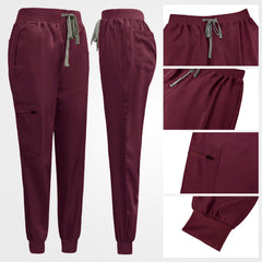 Premium jogger scrub pants comfortable ribbed waistband detail