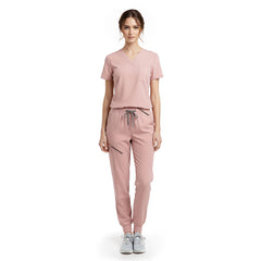 Vicogard Pink lightweight scrub set, athletic V-neck uniform for pediatric nurses