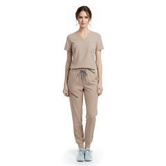 Vicogard Apricot warm scrub set, peach colored uniform for dermatology and skincare