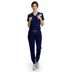 Hospital staff wearing Galaxy Blue performance scrubs ready for rounds