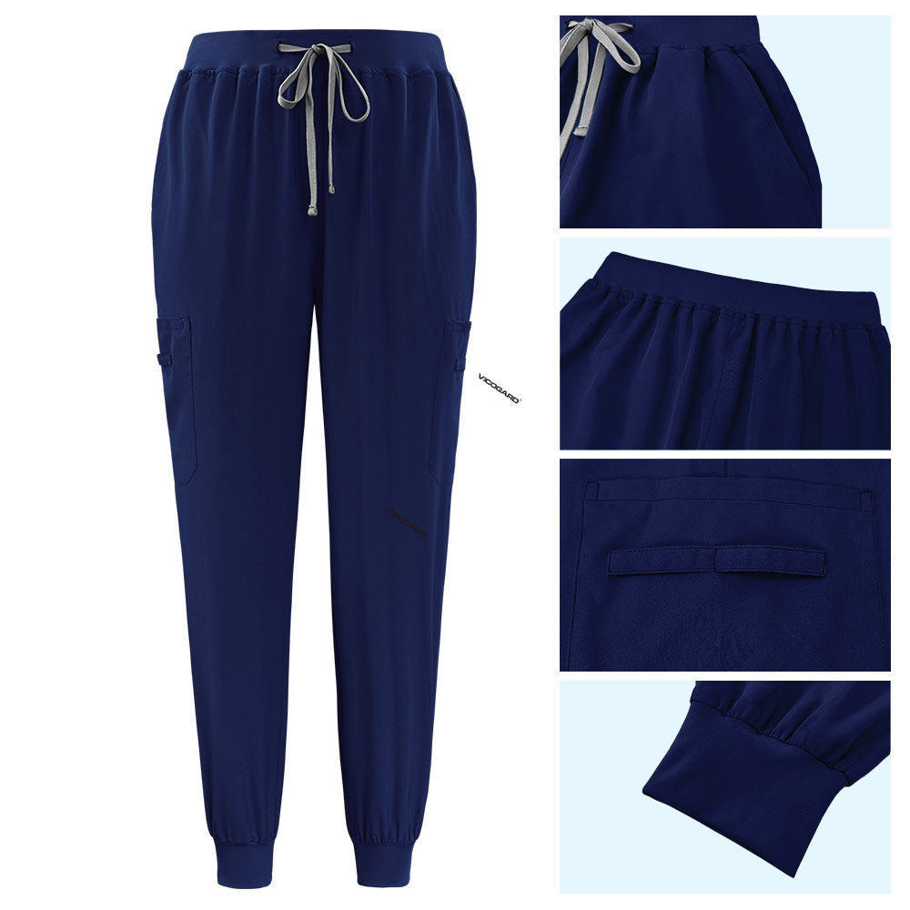Detail of Galaxy Blue active jogger pants with elastic waistband and durable side pocket