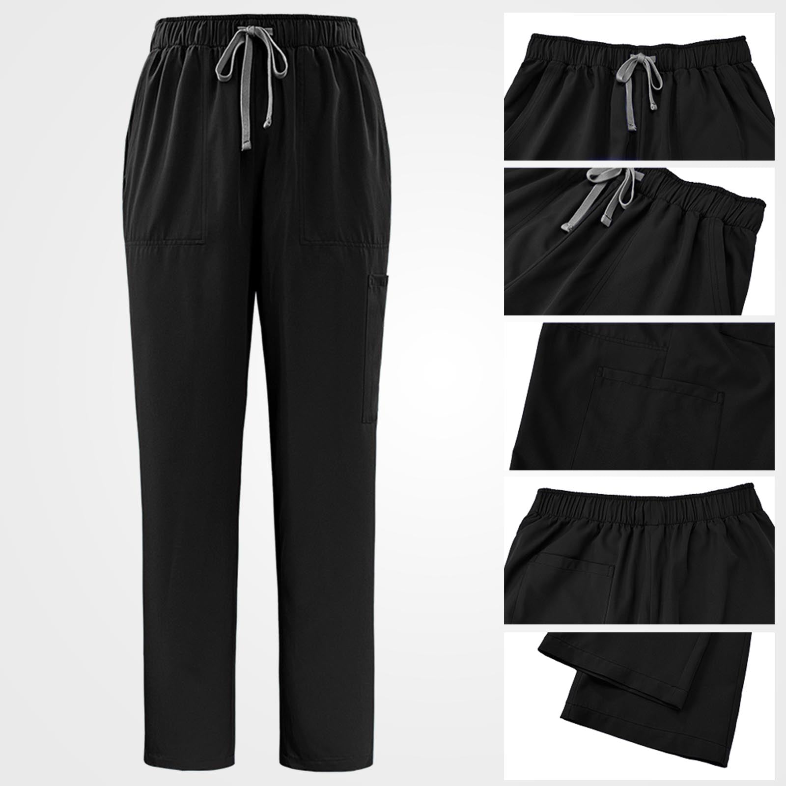 Black nurse uniform slanted front pocket detail