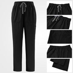 Black nurse uniform slanted front pocket detail