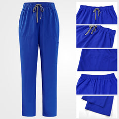 Royal blue nurse uniform cargo pants detail
