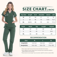 VICOGARD Women's Classic V-Neck Cargo Scrub Set - Turquoise
