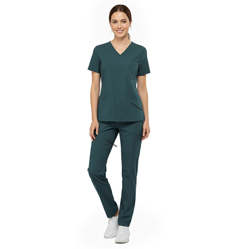 Vicogard Turquoise bright medical scrubs, fresh green-blue uniform for dental hygienists