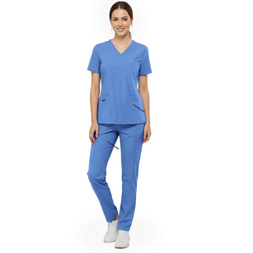 Vicogard Royal Blue standard RN scrubs, classic 7-pocket cargo uniform for registered nurses