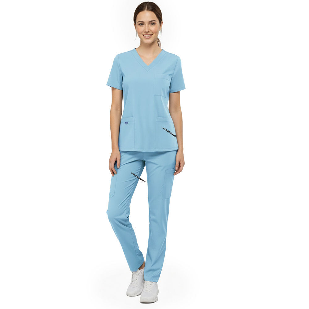 Vicogard Marine Blue professional scrub set, ocean blue uniform for radiology and hospital staff