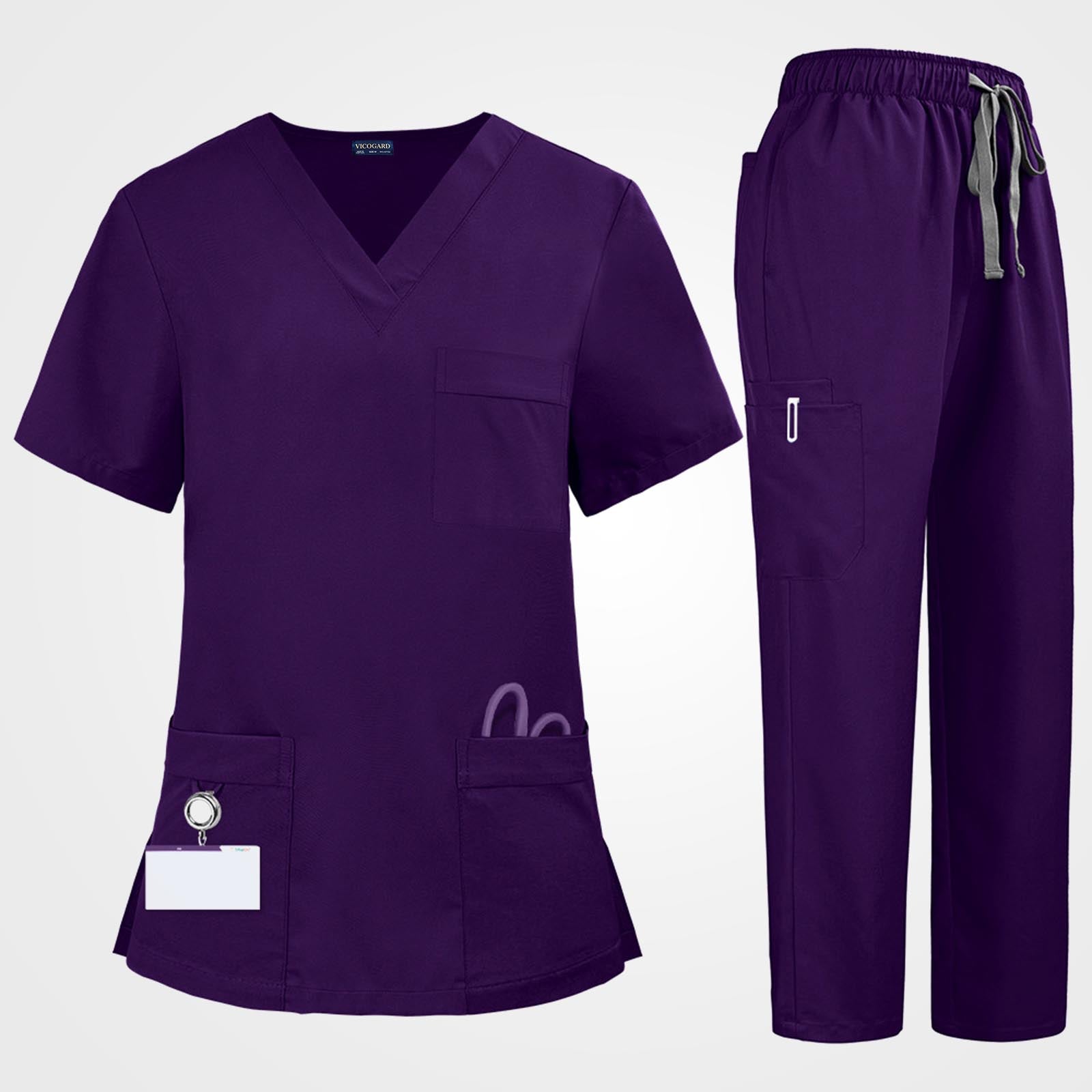 Vicogard® straight leg medical uniform in grape flat lay view