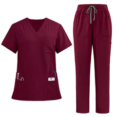 vicogard Pro Custom scrub set in deep Burgundy, neatly folded