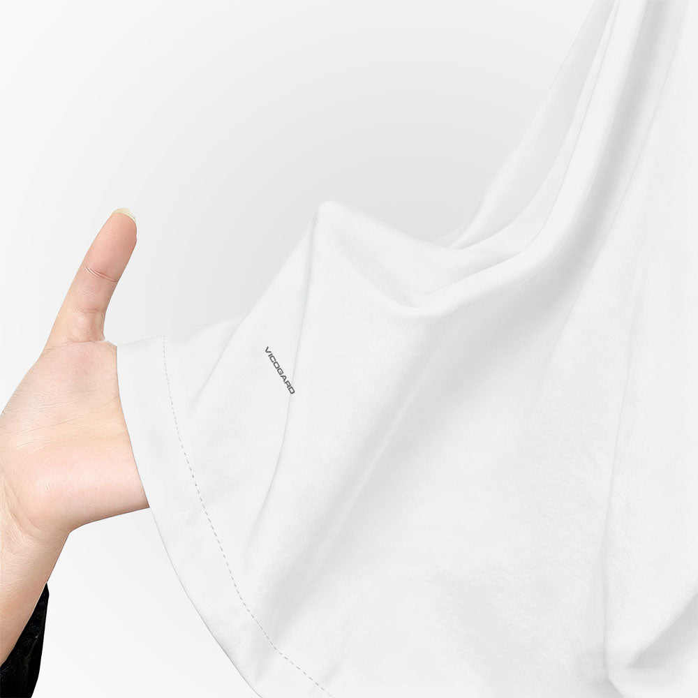 Close-up of 4-way stretch fabric on vicogard White Pro scrubs