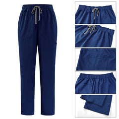 Functional drawstring and pocket detail of the Navy Pro scrub pants