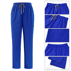 Close-up on the flexible elastic waistband and drawstring of the Royal Blue Pro pants