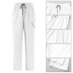 Detail of V-Neck and chest pocket on vicogard White Pro scrub top