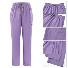 Waistband and drawstring detail of the Purple Pro scrub pants
