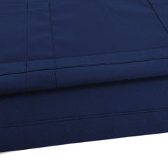 Close-up of Navy Blue UltraSOFT fabric, wrinkle-resistant 94% polyester blend