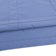 Close-up of Ceil Blue UltraSOFT fabric, wrinkle-resistant 94% polyester blend texture