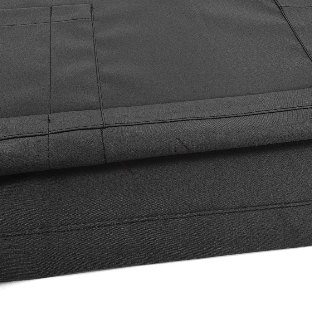 Close-up of Black UltraSOFT fabric, fade-resistant and wrinkle-free polyester blend