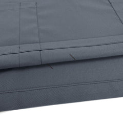 Close-up of Gray UltraSOFT fabric, wrinkle-resistant 94% polyester blend texture
