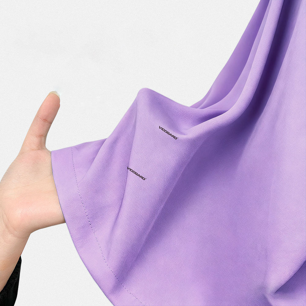 Close up of Lavender UltraSOFT fabric, breathable 4-way stretch lilac polyester texture