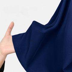Close up of Galaxy Blue UltraSOFT fabric, wrinkle-resistant 4-way stretch dark blue texture