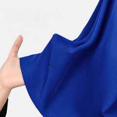 Close up of Royal Blue UltraSOFT fabric texture, breathable 4-way stretch polyester blend